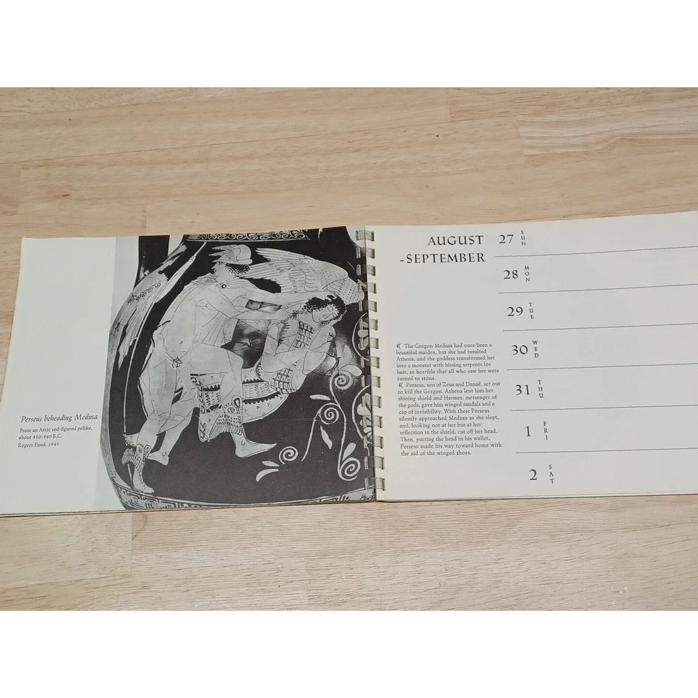 1961 book calendar Greek mythology history myths of Greece and Rome